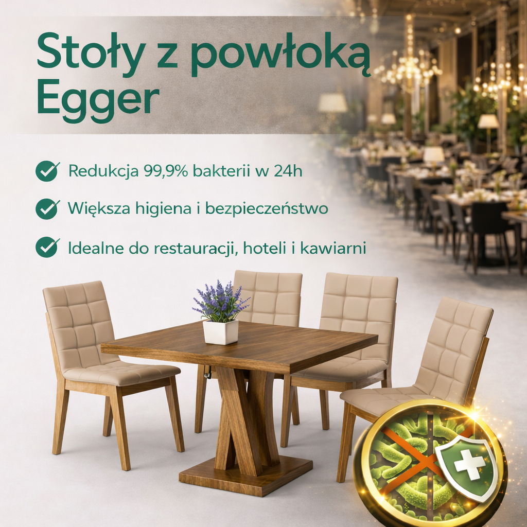 Antybakteryjne powierzchnie EGGER dla HoReCa – redukcja 99,9% bakterii